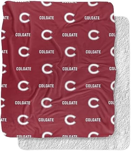 Colgate University Blanket, 50"x60" Logo Pattern, Silky Touch Sherpa Back Super Soft Throw Blanket