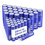 EBL 48 Counts AA Batteries and AAA Batteries Combo Pack - High Capacity 24 Double A and 24 Triple A Batteries 1.5V High Performance Alkaline Battery with Longer Year Shelf Life