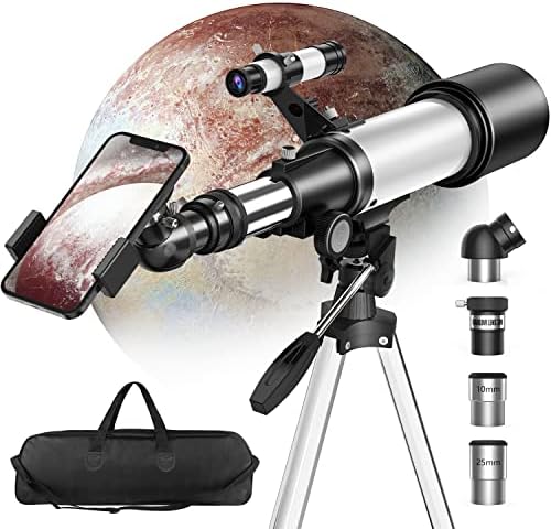 Telescope for Astronomy Beginners, 70mm Aperture 16x-120x Magnification, Explore Planets & Stars Fully Multi-Coated Refractor Telescopes for Adults with Tripod, Phone Adapter and Carrying Bag