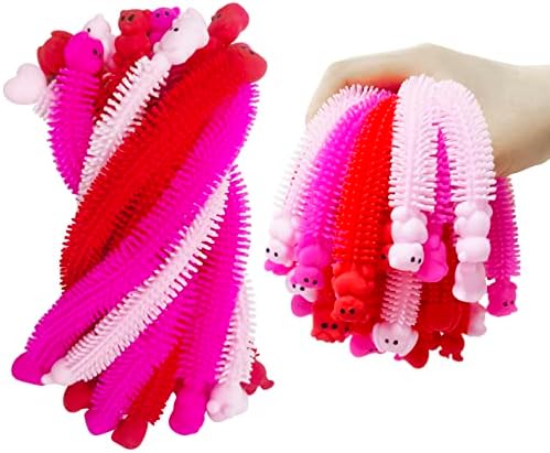 36 Pack Valentines Gifts Stretchy Strings Sensory Fidget Toys Pack Autism Toys Great for Kids Treat Bags Gifts Stress Relief Party Favors Valentines Gifts (Valentine's)