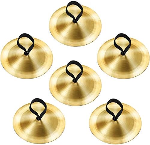 Boao 6 Pieces Finger Cymbals Belly Dancing Finger Dance Zills Musical Instrument for Dancer Party