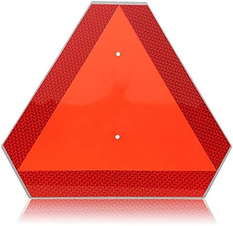 Slow Moving Vehicle Safety Sign,Slow Moving Vehicle Triangle Sign,Aluminum 14"x16" Engineering Grade Reflective for Golf Cart (Aluminum)