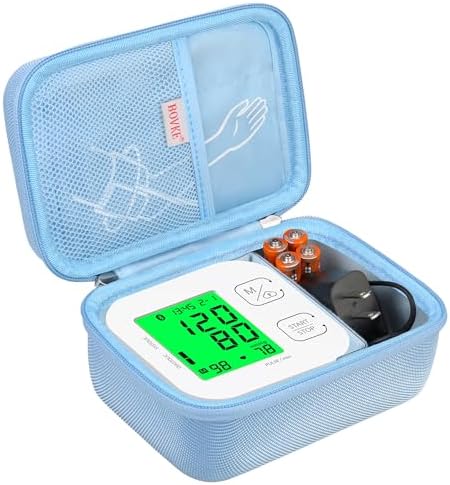 BOVKE Carrying Case for iHealth Track Smart Upper Arm Blood Pressure Monitor, iHealth Bluetooth Blood Pressure Machine Case, Blue