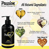 Passion Sensual Massage Oil for Couples – All Natural, Lemon Crème Scent with Almond Oil & Jojoba Oil. Natural Body Oil for Dry Skin. Massaging Oil for Romance & Relaxation – 8oz