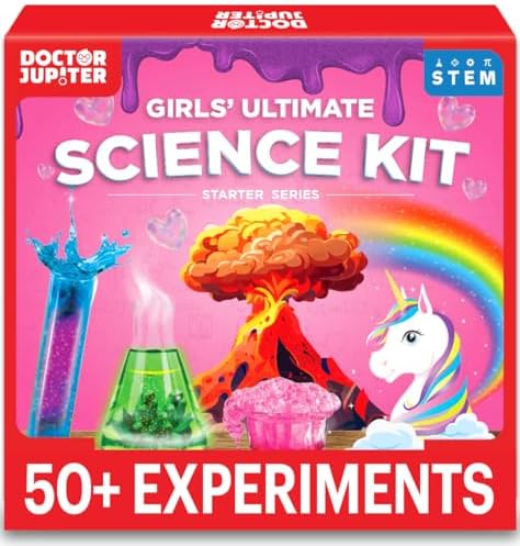 Doctor Jupiter Girls’ Ultimate Science Kit for Girls Ages 8-12| Birthday Gift Ideas for 8-9-10-11-12 Year Old Girls| STEM Learning & Educational Toys| 50+ Experiments Ultimate Starter Series