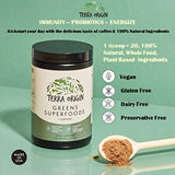 TERRA ORIGIN Superfoods Greens Immune Defense and Digestive Support | Probiotics, Organic Vegetables, Digestive Enzymes | Non-GMO, Gluten-Free, Dairy Free, Vegan | 30 Servings | Coffee Flavor