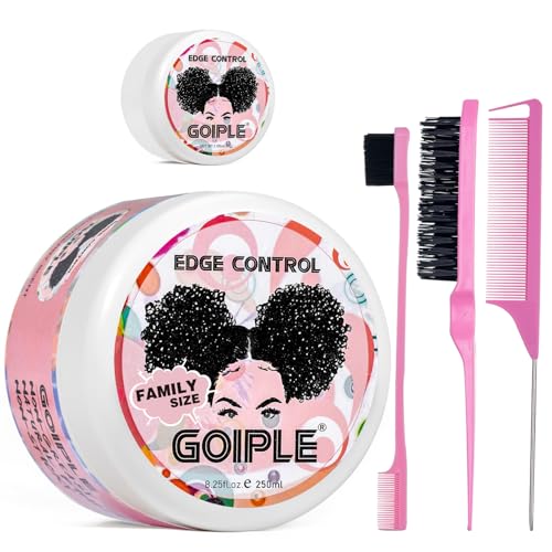 8.25 OZ Edge Control Wax for Women Strong Hold Non-greasy Edge Smoother, Edge Control for Back Hair Extreme Hold Pack, Hair Gel for All Hair Types, No Flaking, Extra Hold Water-based Edge Stay Gel Set