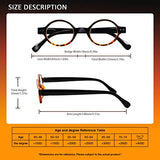 JOSCHOO 5 Pack Retro Round Reading Glasses Mini Small Comfortable Readers for Women Men (5 Mix-2, 2.5)