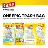 Glad ForceFlex Drawstring Trash Bags, 13 Gal, Fragrance Free, 110 Ct, Pack May Vary