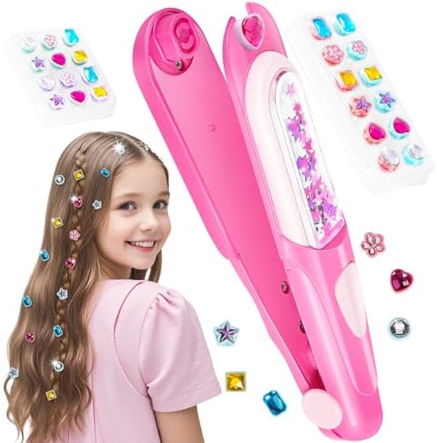 Hair Gem Stamper Kit, Bling Hair Jewels for Girls Toys, Hair Styling Tool with Reusable Shining Diamonds, Birthday Gifts Toys for Girls
