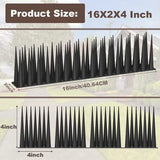 Bird Spikes 4 Inch High， Pigeon Outdoor Deterrent Spikes, Used to Keep Cats Small to Medium Sized Birds Away. Bird Plastic Fence Spikes for Railing and Roof.Away Covers 10.7 Feet(325cm), Black