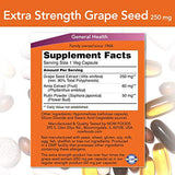 NOW Supplements, Grape Seed (a Highly Concentrated Extract with a Minimum of 90% Polyphenols) Extra Strength 250 mg, 90 Veg Capsules