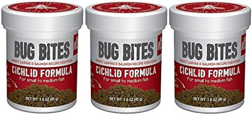 Fluval (3 Pack) Bug Bites Cichlid Formula for Small/Medium Fish (1.6 oz. Per Bottle)