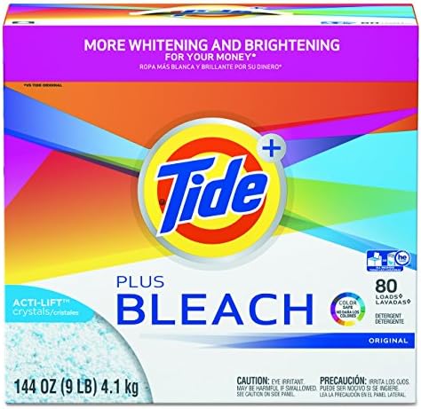 Tide Plus Bleach Powder Laundry Detergent, Original, ( 144 Ounce ., 80 Loads Each), 2 Count