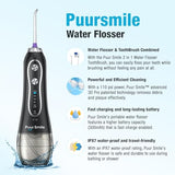 Puur Smile Professional Water Flosser - Advanced Dental Care for a Healthier Mouth, Gum, and Teeth - IPX7 Waterproof, 4 Replacement Tips, Travel-Friendly, Rechargeable - Effortless Oral Hygiene at You