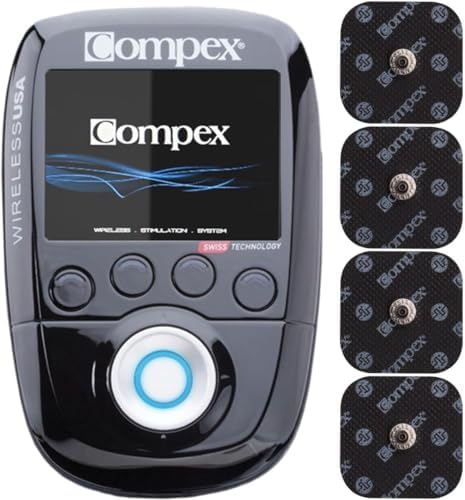 Compex Wireless USA 2.0 Muscle Stimulator with TENS Bundle Kit, Black