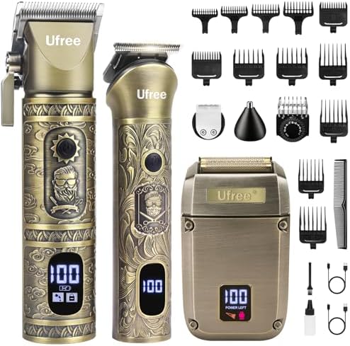 Ufree Beard Trimmer, Hair Clippers Mens Shaver Electric Razor, Hair Trimmer for Men Cordless Barber Clippers and Trimmers Set, Hair Cutting Kit for Men Grooming Gifts