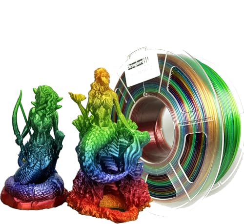 PETG 3D Printer Filament 1.75mm,Multicolors,Translucent Rainbow,1kg(2.2lbs) Accuracy +/-0.05mm for ender3 Cr10