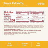 think! Protein Bars, High Protein Snacks, Gluten Free, Kosher Friendly, Banana Oat Muffin, 10 Count