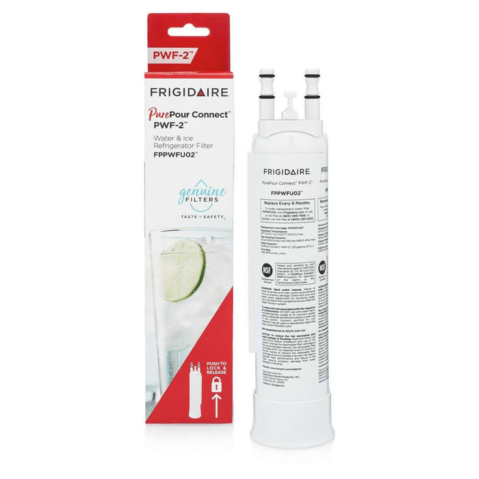 Bundle of Frigidaire FPPWFU02 PurePour Connect™ PWF-2™ Water Filter + Frigidaire 5304508691 Ready Clean Stainless Steel Cleaner, 12 Ounces