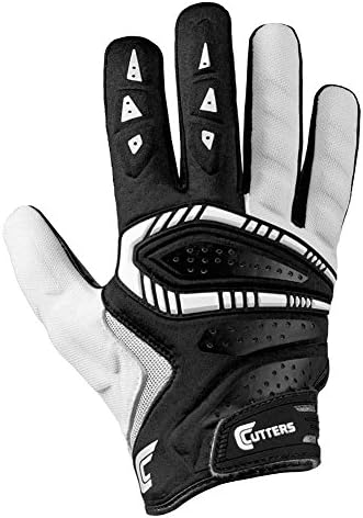 Cutters Gamer Padded Football Glove for Lineman and All-Purpose Player. Grip Football Glove. Youth & Adult Sizes. (1 Pair)