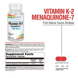 SOLARAY Triple Strength Vitamin K-2 as MK-7, 150 mcg | Heart & Bone Health, Vascular Function Support | 30ct