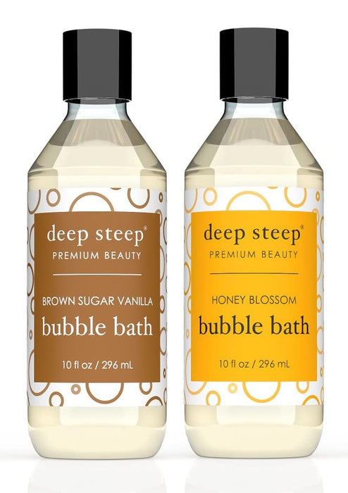 Deep Steep Bubble Bath, 10oz (2 Pack) (Aromatherpy) (Sweet- Brown Sugar Vanilla & Honey Blossom)