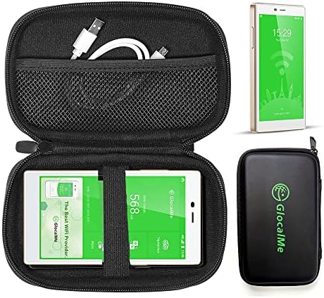 GlocalMe Protective Travel Case for 4G LTE Mobile Hotspot Device, Compatible G4 Pro, DuoTurbo, U3, Mini Turbo, UPP Portable WiFi Hotspot Device, with Mesh Pocket for Cable or Others