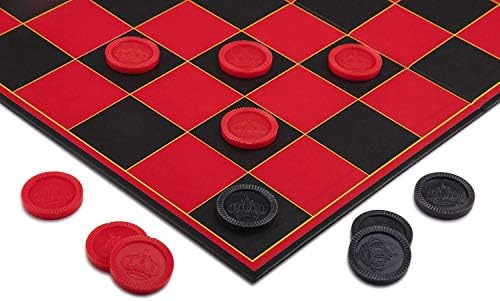Checkers Board for Kids– Fun Checkerboard Game for Boys and Girls - Interlocking Checkers with Foldable Board by Point Games