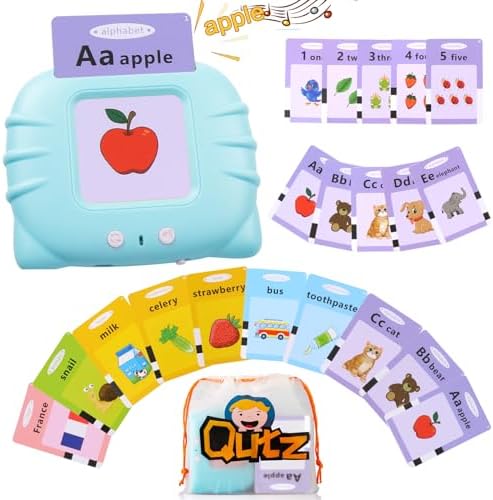 QuTZ Talking Flash Cards for Toddlers 2-4, Autism Toys, Speech Therapy Toys, Educational ABC Learning Talking Sight Words Flash Cards Kindergarten for Boys and Girls, 248 Sight Words Blue