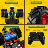 Uarzt Remote Control Tractor Toy, Kids RC Tractor Set & Truck and Trailer Front Loader - Metal Car Head/8 Wheel/Light, Toddlers Farm Vehicle Toys for 3 4 5 6 7 8 9 Year Old Boys Girls Birthday Gift