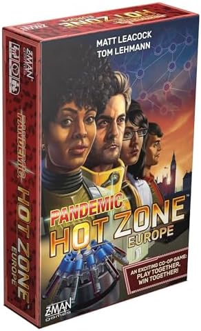 Pandemic Hot Zone: Europe Board Game - Cooperative Disease-Fighting Adventure, Strategy Game for Kids and Adults, Ages 8+, 2-4 Players, 30 Minute Playtime, Made by Z-Man Games