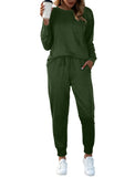 Bofell Christmas Outfits for Women 2023 Fashion Loungewear Green Sweatsuits Sets M