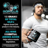 Gorilla Mode EAAs - Essential Amino Acids to Support Muscle Building, Enhanced Recovery, and Protein Synthesis/Use Before, During, or After Your Workout / 492 Grams (Cherry Blackout)