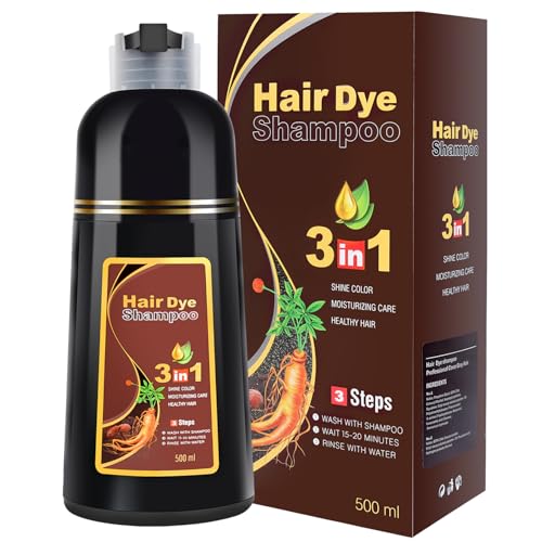 MEIDU Brown Hair Dye Shampoo for Gray Hair Coverage Hair Color Shampoo Herbal Hair Dye Shampoo 3 in 1 for Men and Women, Instant Color Shampoo Hair Shampoo Champu Con Tinte Para Canas (Brown)