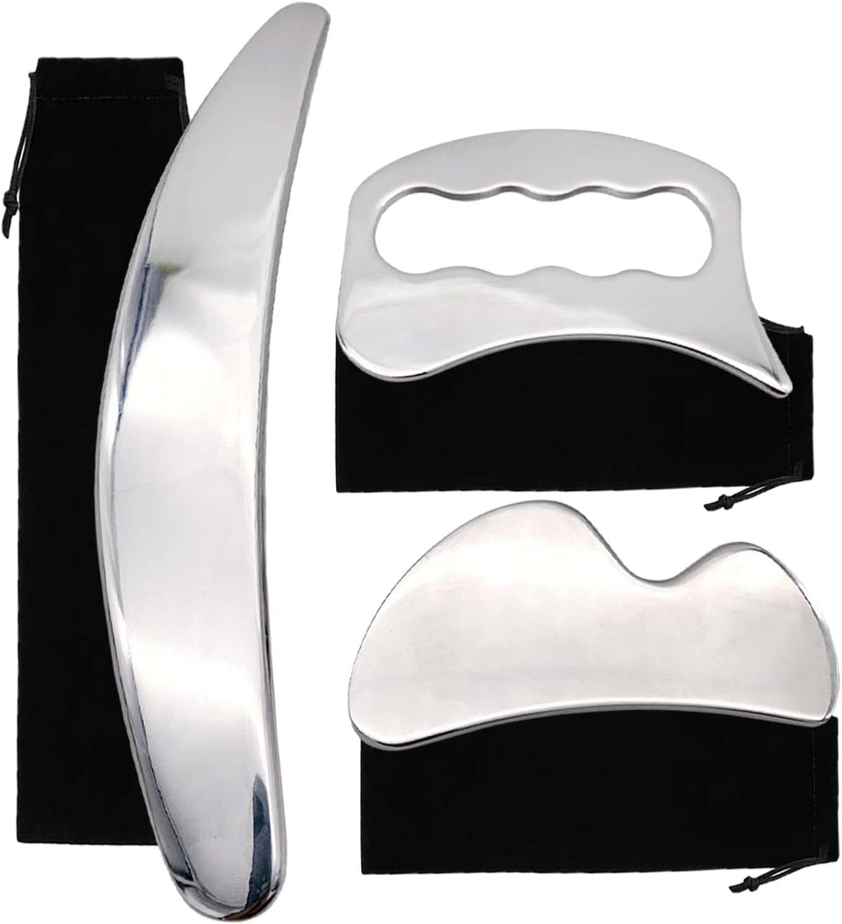 COZLOW 3-in-1 Stainless Steel Muscle Scraper Tool Set, Body Scraping M