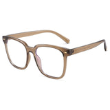 PANNER Oversized Square Blue Light Blocking Glasses for Women Men Anti Glare Reduce Eyestrain Computer Glasses(Brown)