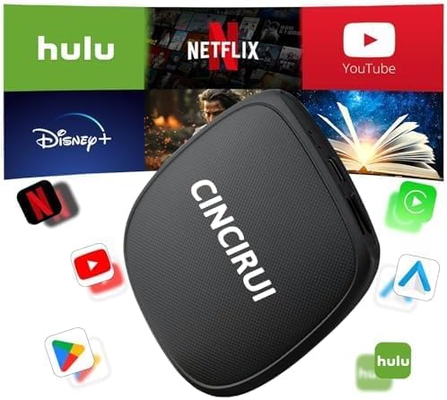 Wireless Carplay Adapter - 4 in 1 Wireless Carplay and Android Auto Adapter Fits Netflix/YouTube/Play Store/Tiktok Carplay Ai Box Streaming Video for OEM Wired CarPlay Android Auto Cars