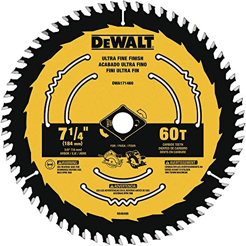 DEWALT Circular Saw Blade, 7 1/4 Inch, 60 Tooth, Wood Cutting (DWA171460B10)
