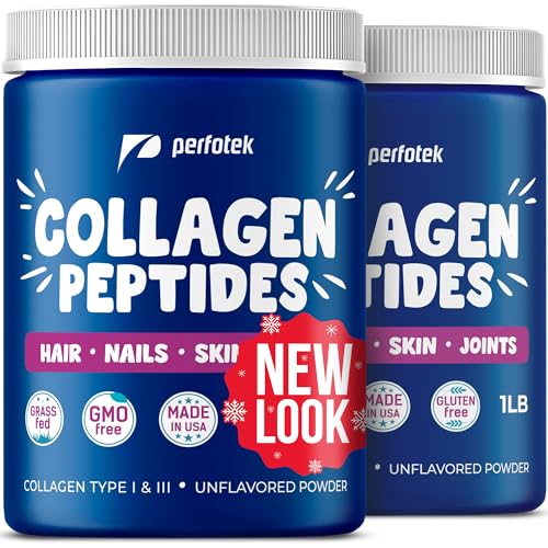 Hydrolyzed Collagen Protein Powder for Women and Men Collagen Peptides Types I and III Non-GMO Grass-Fed Gluten-Free Kosher and Pareve Unflavored Easy to Mix Healthy Hair Skin Joints Nails 2Pack