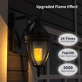 Morsatie 【Upgraded Flame】 LED Flame Light Bulbs, 4-Mode Flickering Light Bulbs with Upside Down Effect, E26 Fire Light Bulb for Halloween Christmas Party Porch Patio Indoor Outdoor Decoration, 4 Pack