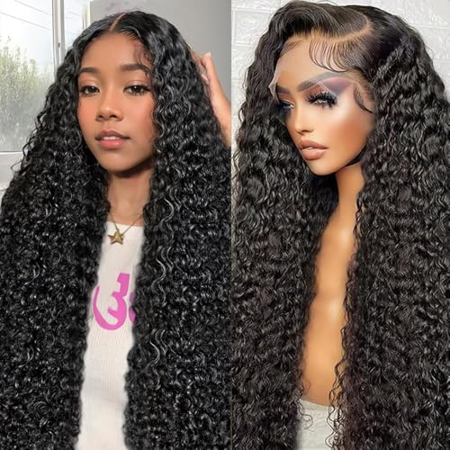 soHygge 28inch Deep Wave Lace Front Wigs Human Hair Pre Plucked 13x6 HD Lace Front Wigs Human Hair 200% Density Deep Wave Frontal Glueless Wigs Human Hair with Baby Hair for Women