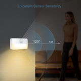 Ankilo Newest Mini Motion Sensor Light, 4 Pack Battery Powered LED Night Light, Wall Light, Closet Lights, Safe Lights, Stairs Lights, Hallway Lights, Cabinet Lights, Warm White