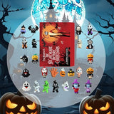 Halloween Advent Calendar 2024, 24 Day Halloween Countdown Calendar, Contains 24 Gifts Dolls, Nightmare Before Christmas Advent Calendar, Scary Halloween Doll Collectible Horror Figures Gift (Red)