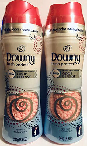 Downy Fresh Protect - in-Wash Odor Defense - April Fresh Scent - Net Wt. 8.6 OZ (244 g) Per Bottle - Pack of 2 Bottles