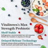 VITALITOWN Probiotics 120 Billion CFUs | 36 Strains, with Prebiotics & Digestive Enzymes for Men Women | Shelf Stable | Digestive & Immune Support | Vegan | 60 Delayed Release Veg Caps