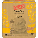 Glad Trash Bags, ForceFlex Tall Kitchen Drawstring Garbage Bags, 13 Gal, Gain Lemon Zest, 110 Ct, Pack May Vary