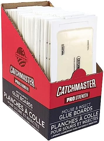 Catchmaster Mouse and Insect Glue Boards, 75-Pack Mouse Traps Indoor for Home, Sticky Pest Control Adhesive for Catching Bugs, Small Mice & Rodents, Non Toxic Bulk Glue Traps