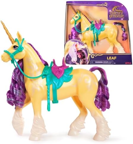 Unicorn Academy, Leaf with 2 Riding Accessories, 11”, Compatible with Ava, Dolls & Unicorn Toys for Girls Ages 4 and up