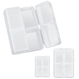 FYY 2 Pcs Daily Pill Organizer, 7 Compartments Portable Pill Case Travel Pill Organizer,[Folding Design]Pill Box for Purse Pocket to Hold Vitamins,Cod Liver Oil,Supplements and Medication-Clear